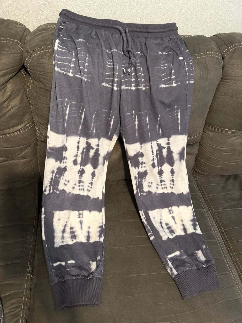mittoshop Grey Tie-Dye Drawstring Joggers with Pockets